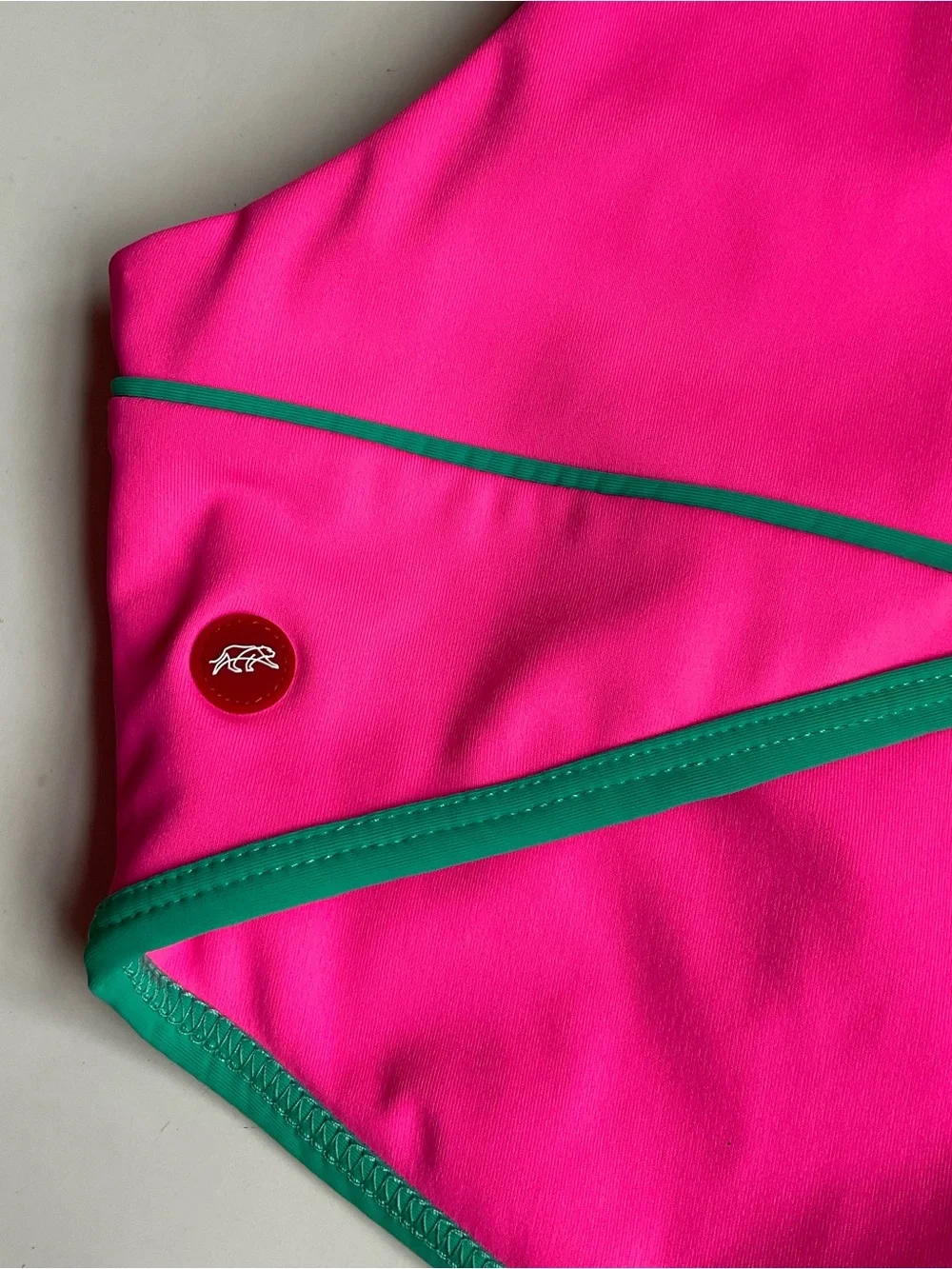 Tiger Frida Luna Crop Top Hot Pink with Teal Trim